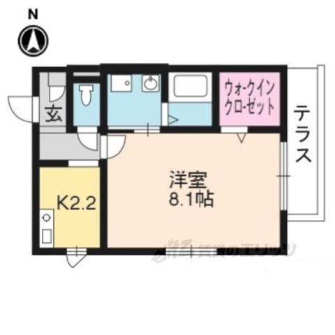 ORANGEPAL(1K/1階)の間取り写真