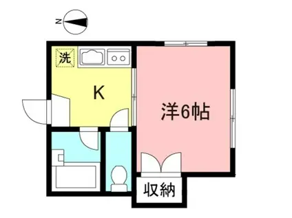ヴィラノール小金井(1K/2階)の間取り写真