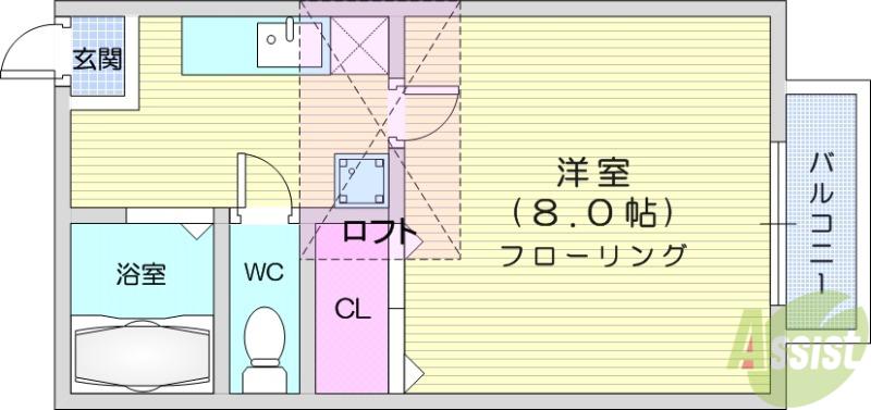 ホープハイツ(1K/1階)の間取り写真