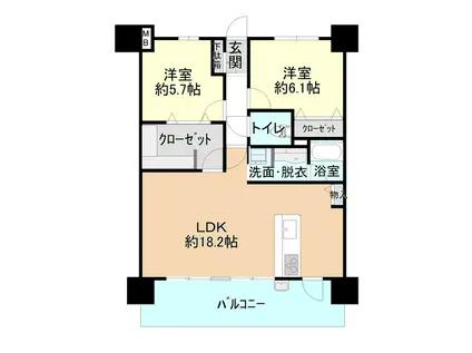 アルファガーデン毛利町(2SLDK/5階)の間取り写真