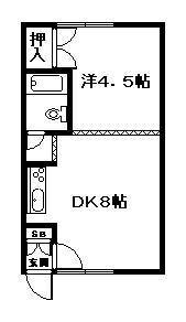 マンション514(1DK/2階)の間取り写真