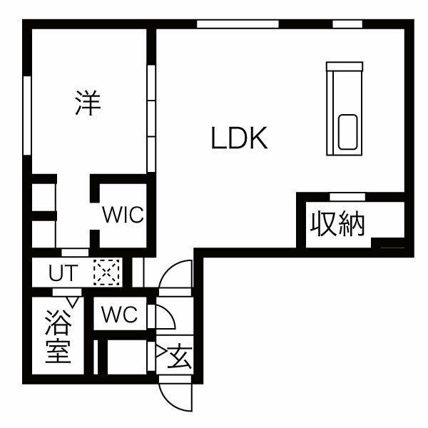 RーFINO札幌桑園(1LDK/3階)の間取り写真