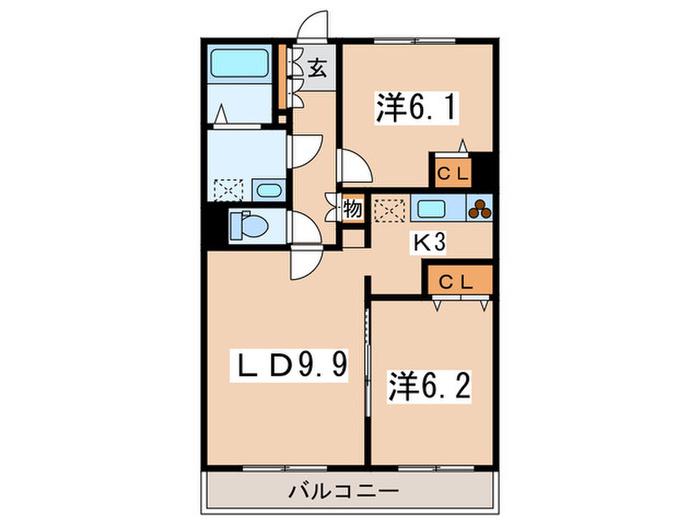 メゾン・ルミエールたまプラーザ(2LDK/4階)の間取り写真