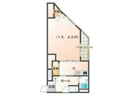 サンヴェルズ西中央(1K/2階)の間取り写真