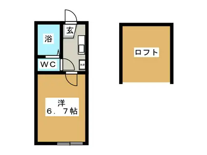 ユナイト生麦シュピーゲル(ワンルーム/1階)の間取り写真