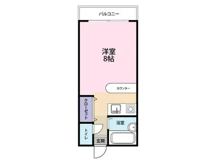 シャトー三原(ワンルーム/2階)の間取り写真