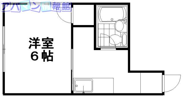 シャトレーゼ堀之内(1K/1階)の間取り写真