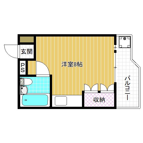 シャローム山城(ワンルーム/1階)の間取り写真