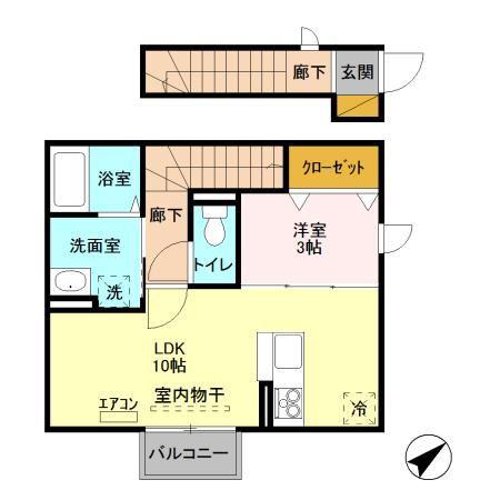 エスキーナ(1LDK/2階)の間取り写真