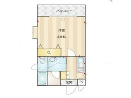 DEAR COURT MEGURO(1K/1階)の間取り写真