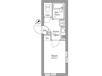 フォルティッシモアート西六郷(1K/1階)の間取り写真