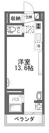 エミネンス・ハラ A(1LDK/2階)の間取り写真