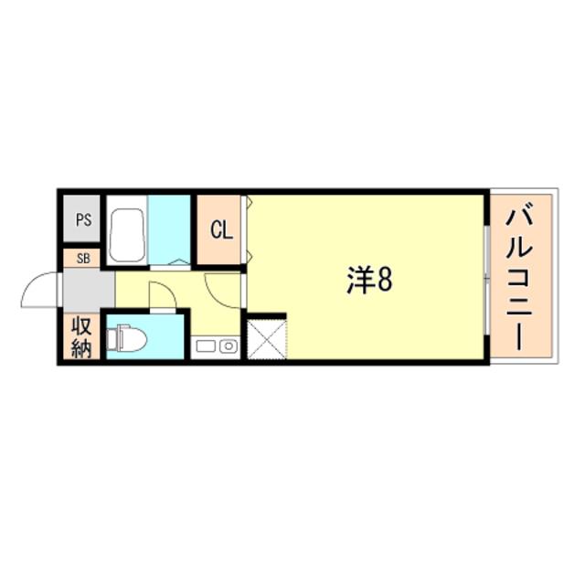 エスポワール大津和(1K/2階)の間取り写真