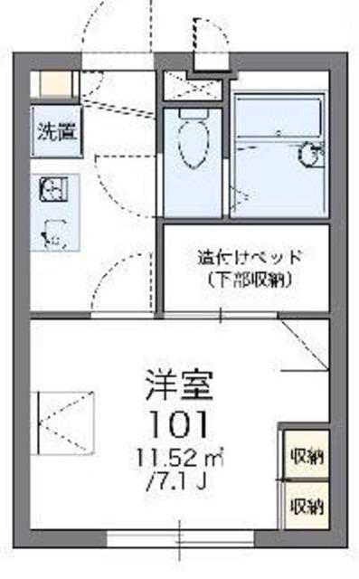 レオパレスΑ(1K/1階)の間取り写真