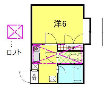 ピアネス千秋(1K/2階)の間取り写真