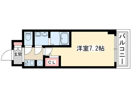 エムレジデンス新大阪ガーデン(1K/6階)の間取り写真