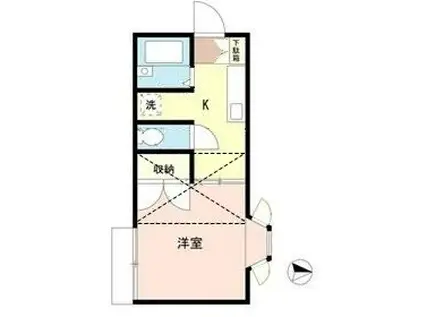 パレス与野16(1K/1階)の間取り写真