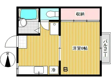 サンレジデンス(1K/1階)の間取り写真
