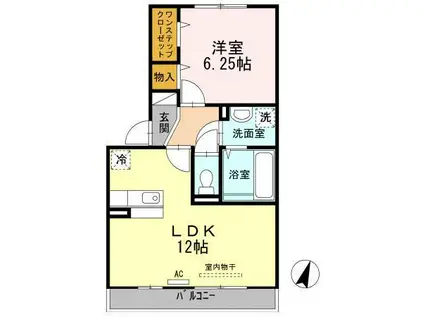 セジュール・マイS(1LDK/2階)の間取り写真