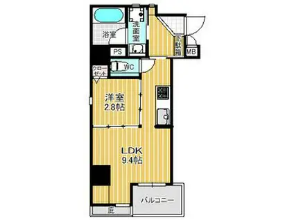 セレニティー星ヶ丘(1LDK/3階)の間取り写真