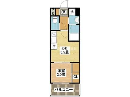 MODERN PALAZZO平和公園(1DK/1階)の間取り写真