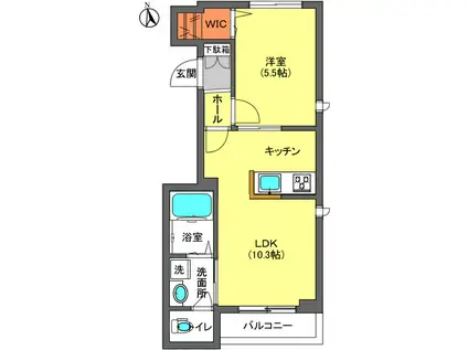ソレイユ池袋(1LDK/3階)の間取り写真
