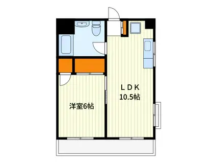 メゾン金子(1LDK/3階)の間取り写真