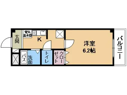 ル・アージュ草津(1K/2階)の間取り写真