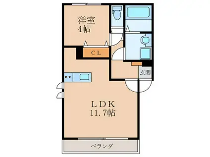 AUTUNNO中原西II(1LDK/3階)の間取り写真