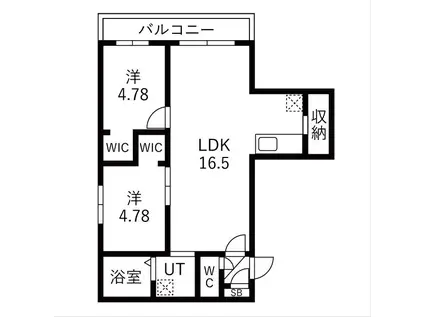 RD GRACE新札幌 (2LDK/3階)の間取り写真