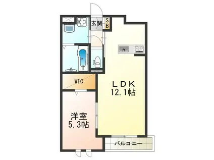 ABELIA(1LDK/2階)の間取り写真