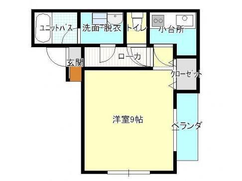 ロイヤルスミス(1DK/4階)の間取り写真