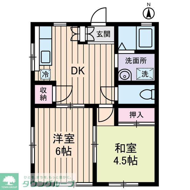 パルホーム等々力(2DK/1階)の間取り写真