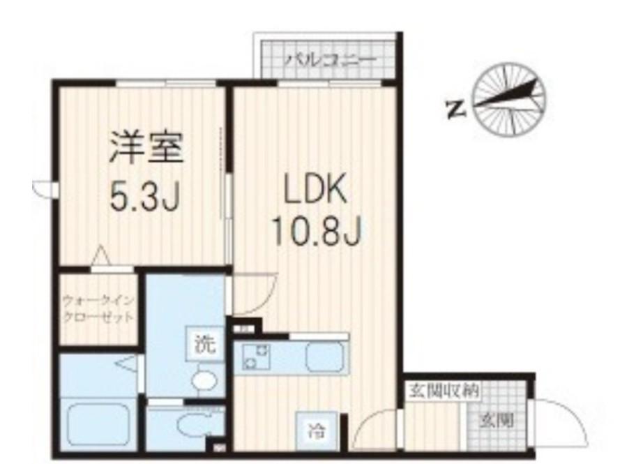 RISETTE(1LDK/2階)の間取り写真