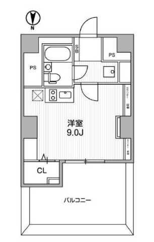 LIGHTHOUSE西新宿(ワンルーム/9階)の間取り写真