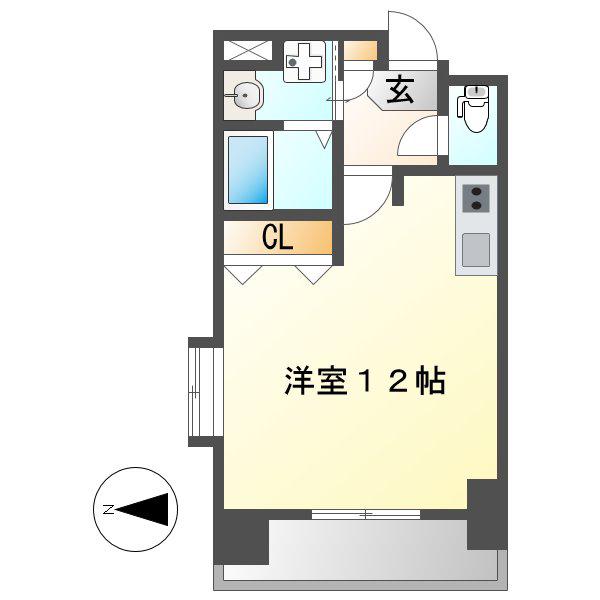 THE金山1107(ワンルーム/5階)の間取り写真