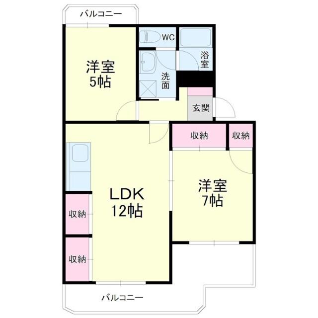 カーサプリマベーラ(2LDK/1階)の間取り写真