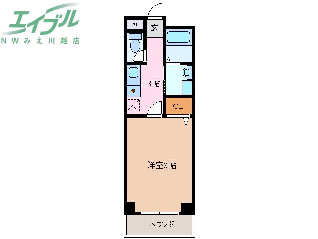 あかつき苑ハイツ I(1K/1階)の間取り写真