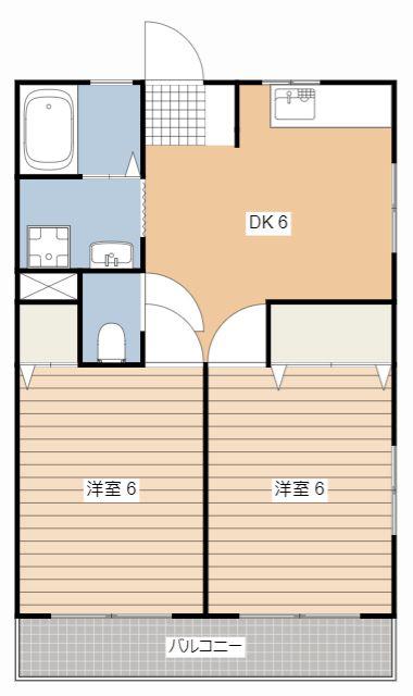 イマージュ II(2DK/2階)の間取り写真