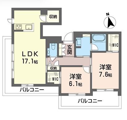 フローラ(2LDK/3階)の間取り写真
