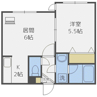 ステージノア北円山(1LDK/1階)の間取り写真