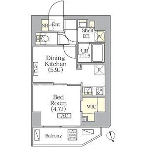 BRICK RESIDENCE南青山(1DK/14階)の間取り写真