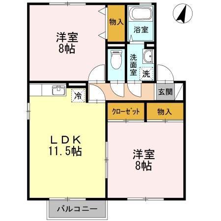 トミユウ・ボラタA/B(2LDK/2階)の間取り写真
