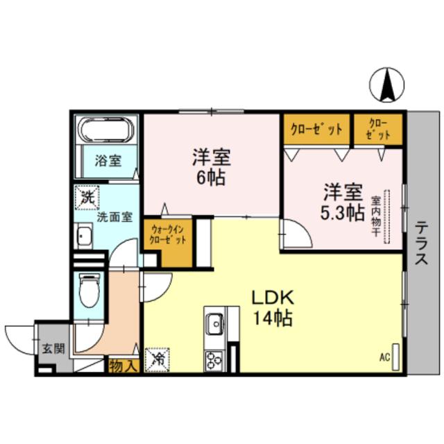 MAISON DU ESPOIR(2LDK/1階)の間取り写真