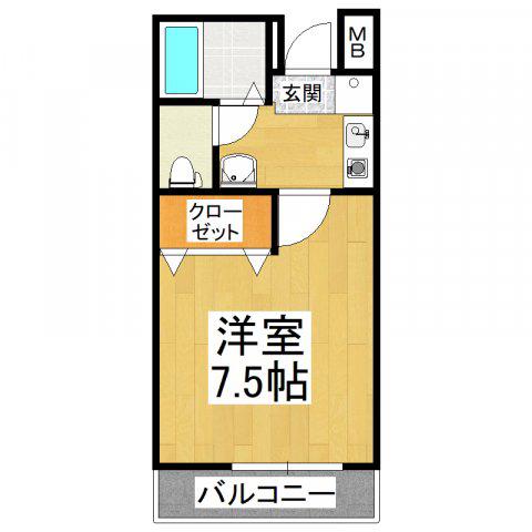 サンハイム千代田II番館(1K/1階)の間取り写真