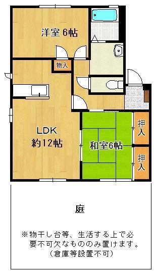 フレグランスM(2LDK/1階)の間取り写真