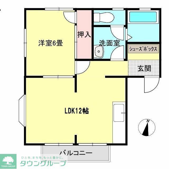 スリーエトワールB棟(1LDK/2階)の間取り写真
