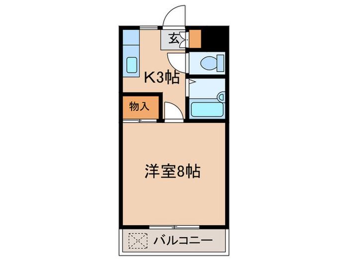 メゾンプレイリ-(1K/1階)の間取り写真