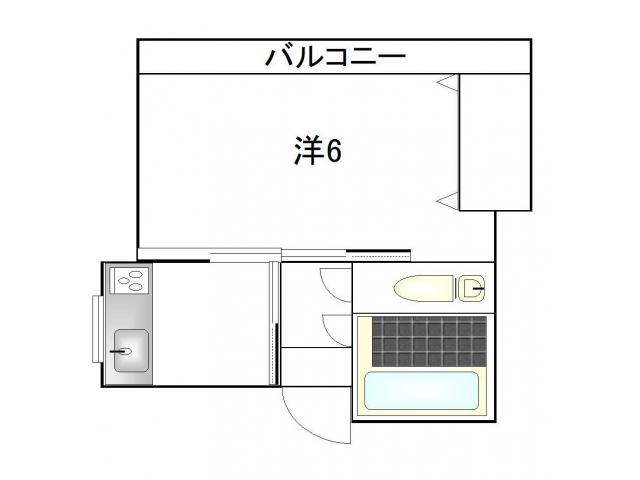 第11三共ハイツ(1K/2階)の間取り写真