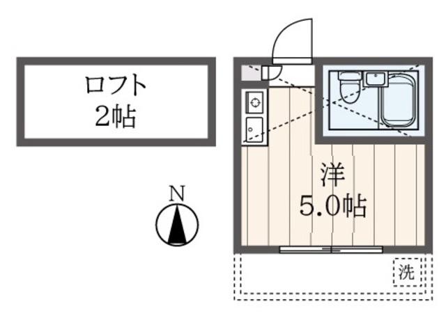 デュエット武蔵境 2番館(ワンルーム/1階)の間取り写真